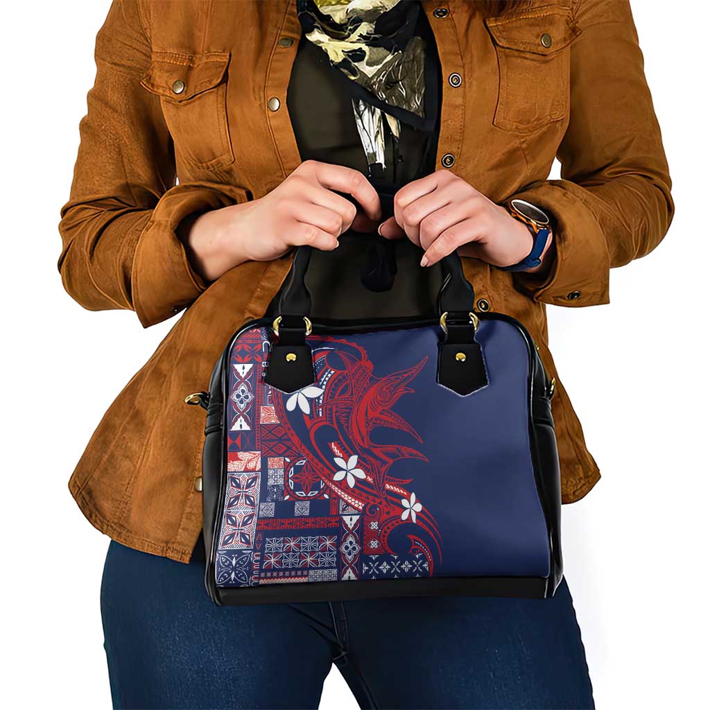 Samoa Manuia le Aso Tuto'atasi Shoulder Handbag Siapo Mamanu Mix Tatau Marlin - Flag Color