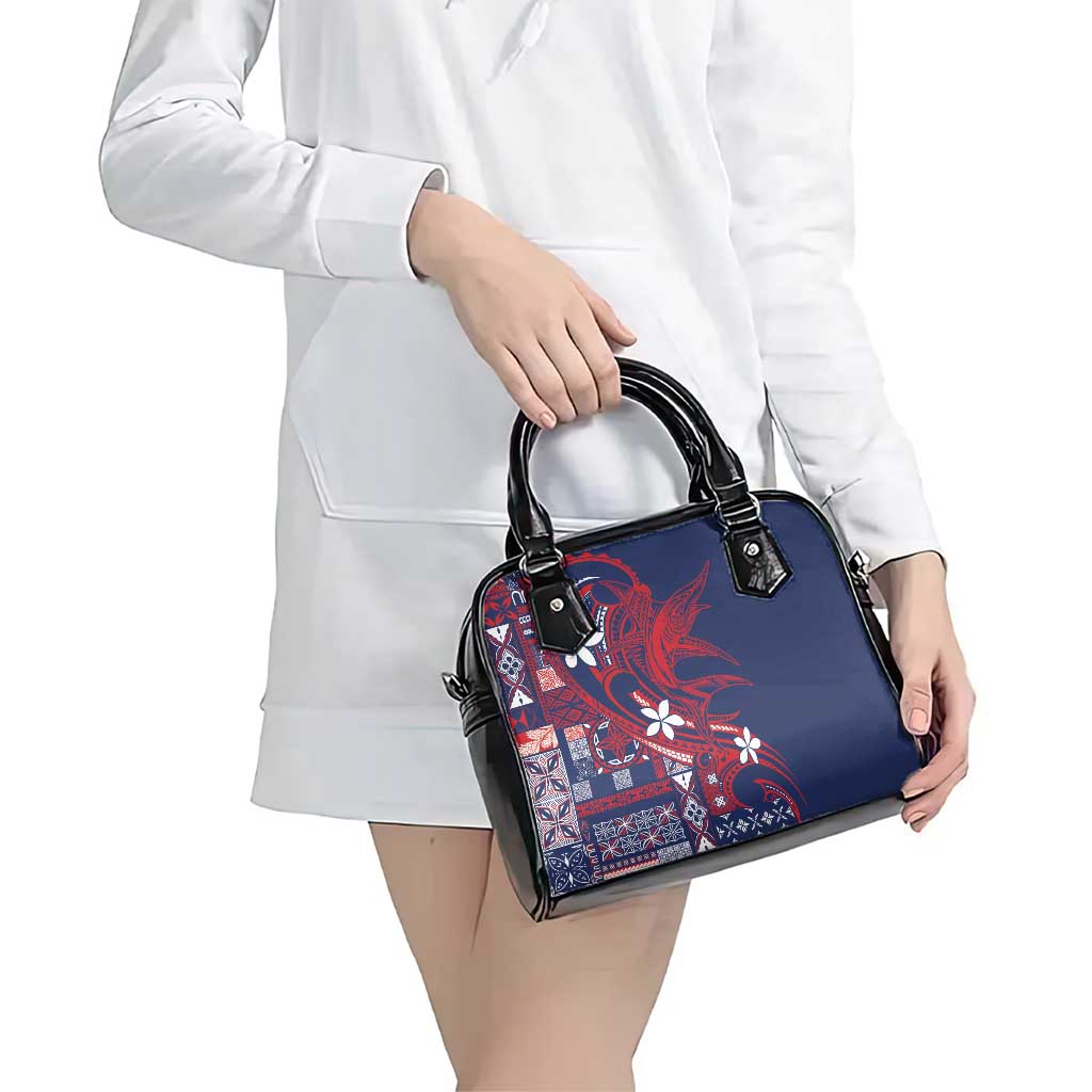 Samoa Manuia le Aso Tuto'atasi Shoulder Handbag Siapo Mamanu Mix Tatau Marlin - Flag Color