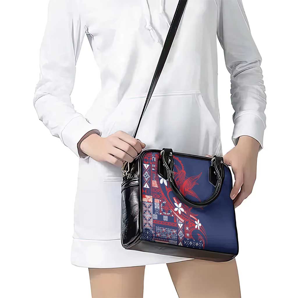 Samoa Manuia le Aso Tuto'atasi Shoulder Handbag Siapo Mamanu Mix Tatau Marlin - Flag Color