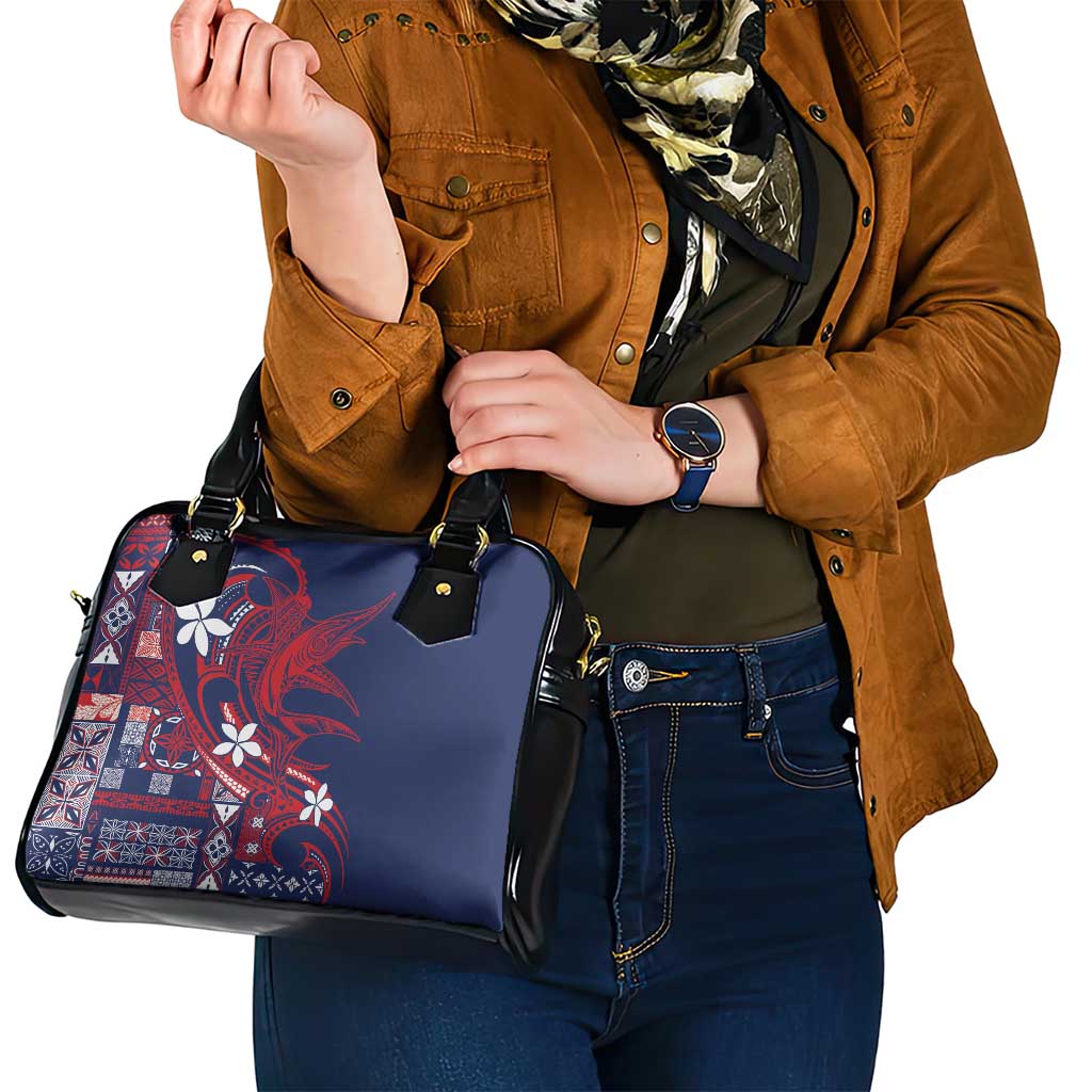 Samoa Manuia le Aso Tuto'atasi Shoulder Handbag Siapo Mamanu Mix Tatau Marlin - Flag Color