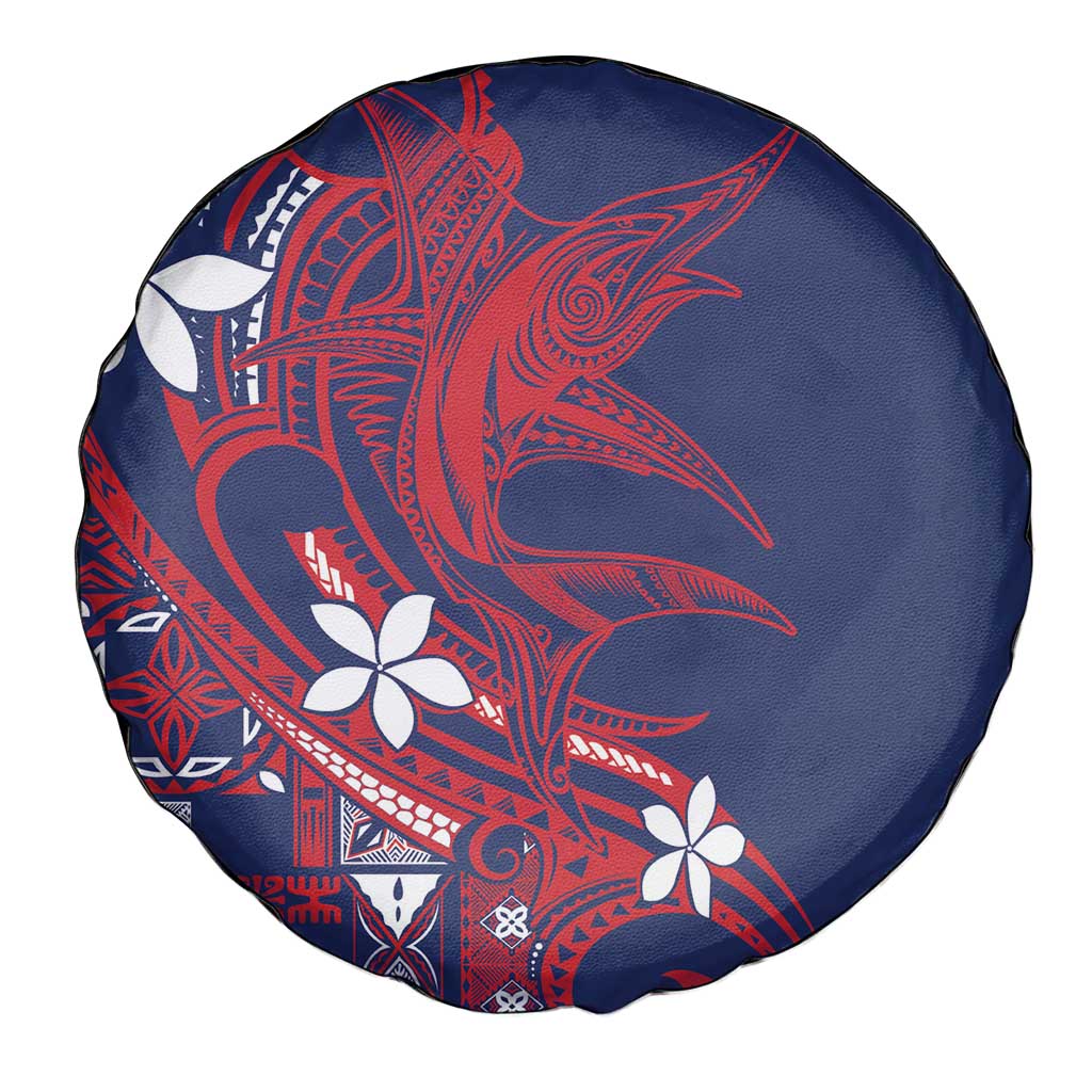 Samoa Manuia le Aso Tuto'atasi Spare Tire Cover Siapo Mamanu Mix Tatau Marlin - Flag Color