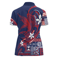 Samoa Manuia le Aso Tuto'atasi Women Polo Shirt Siapo Mamanu Mix Tatau Marlin - Flag Color