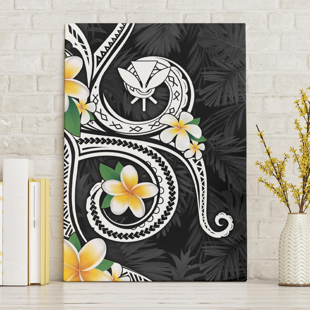 Kanaka Maoli Hawaii Plumeria Canvas Wall Art Dancing Tentacles Black Style