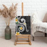 Kanaka Maoli Hawaii Plumeria Canvas Wall Art Dancing Tentacles Black Style