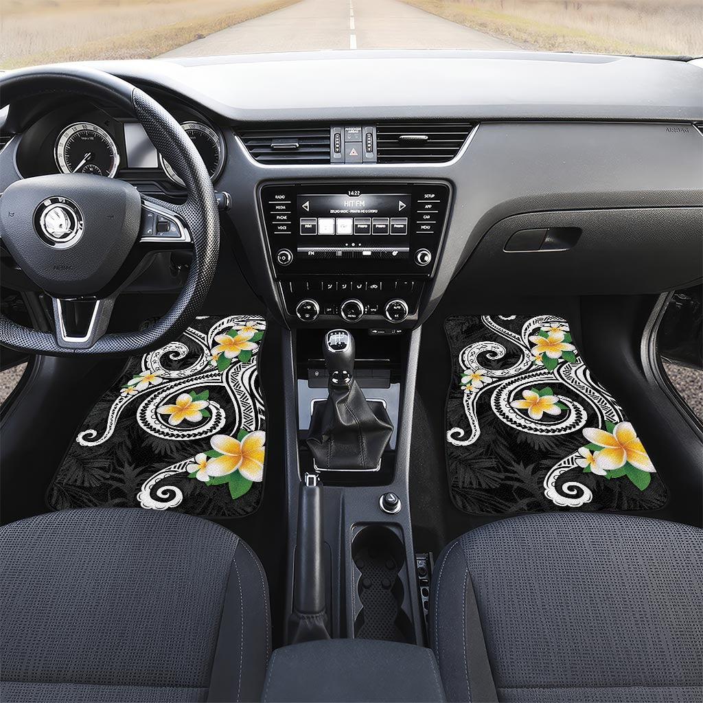 Kanaka Maoli Hawaii Plumeria Car Mats Dancing Tentacles Black Style