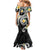 Kanaka Maoli Hawaii Plumeria Family Matching Mermaid Dress and Hawaiian Shirt Dancing Tentacles Black Style
