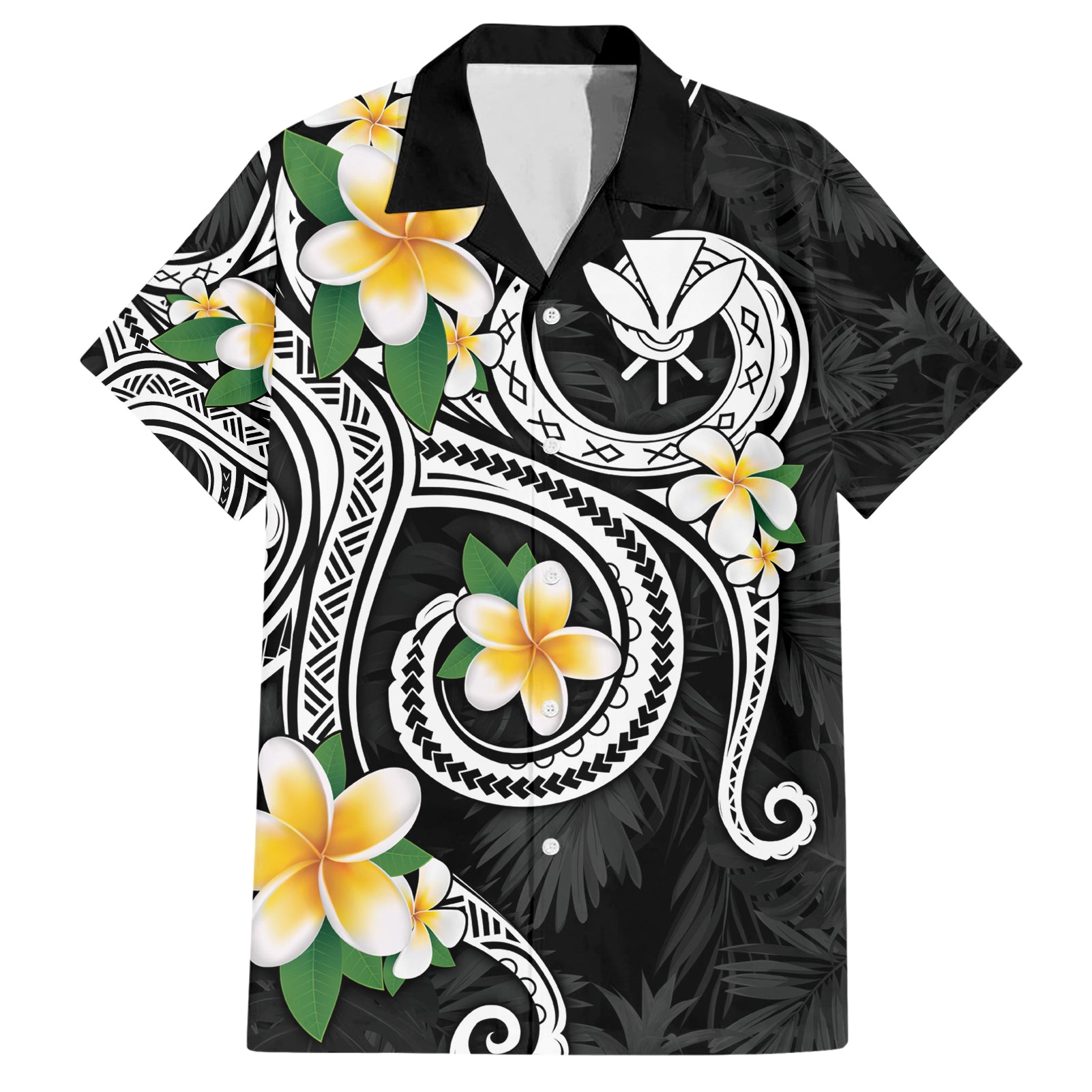 Kanaka Maoli Hawaii Plumeria Hawaiian Shirt Dancing Tentacles Black Style