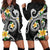 Kanaka Maoli Hawaii Plumeria Hoodie Dress Dancing Tentacles Black Style