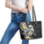 Kanaka Maoli Hawaii Plumeria Leather Tote Bag Dancing Tentacles Black Style