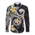 Kanaka Maoli Hawaii Plumeria Long Sleeve Button Shirt Dancing Tentacles Black Style