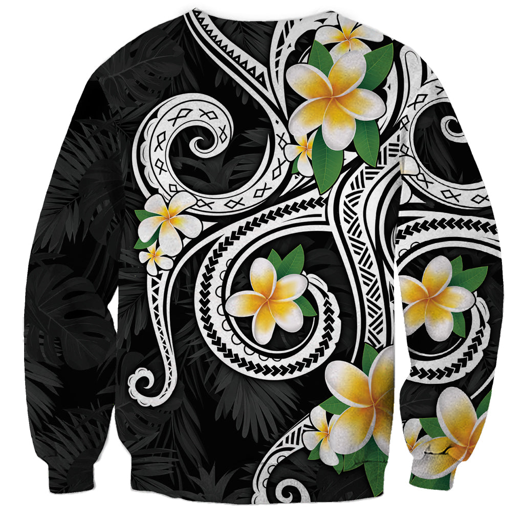 Kanaka Maoli Hawaii Plumeria Sweatshirt Dancing Tentacles Black Style