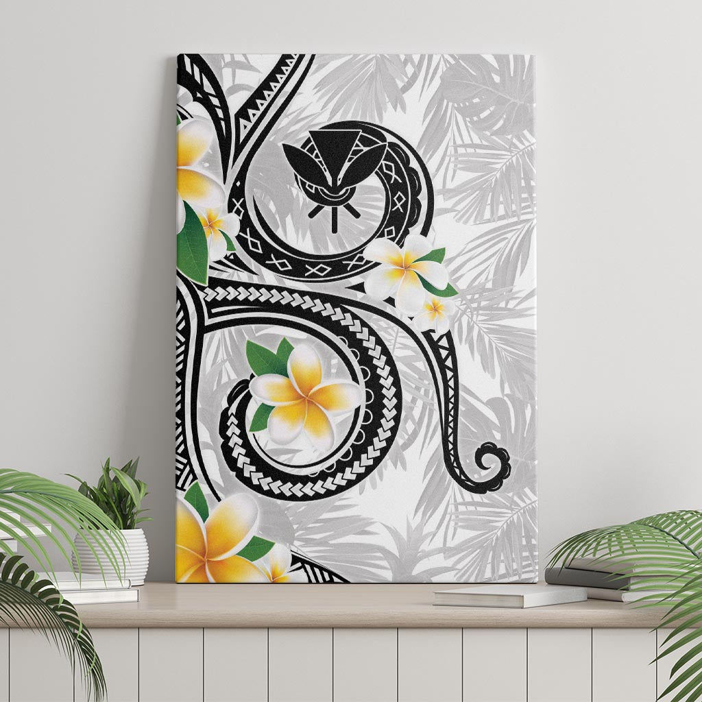 Kanaka Maoli Hawaii Plumeria Canvas Wall Art Dancing Tentacles White Style