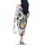 Kanaka Maoli Hawaii Plumeria Family Matching Off The Shoulder Long Sleeve Dress and Hawaiian Shirt Dancing Tentacles White Style