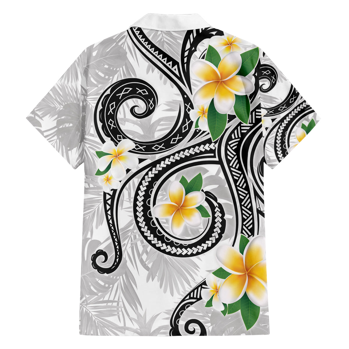 Kanaka Maoli Hawaii Plumeria Family Matching Off Shoulder Short Dress and Hawaiian Shirt Dancing Tentacles White Style