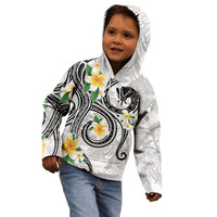 Kanaka Maoli Hawaii Plumeria Kid Hoodie Dancing Tentacles White Style