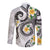 Kanaka Maoli Hawaii Plumeria Long Sleeve Button Shirt Dancing Tentacles White Style