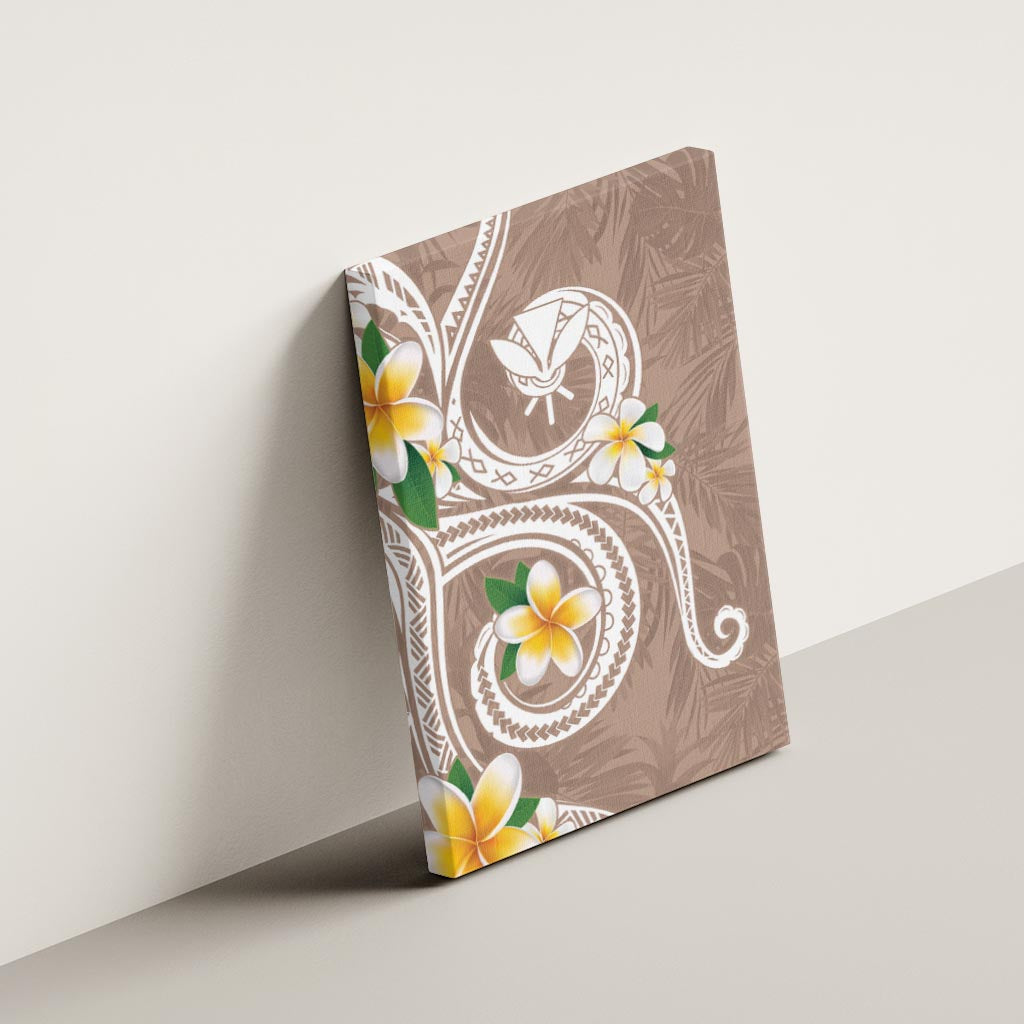 Kanaka Maoli Hawaii Plumeria Canvas Wall Art Dancing Tentacles Beige Style LT7
