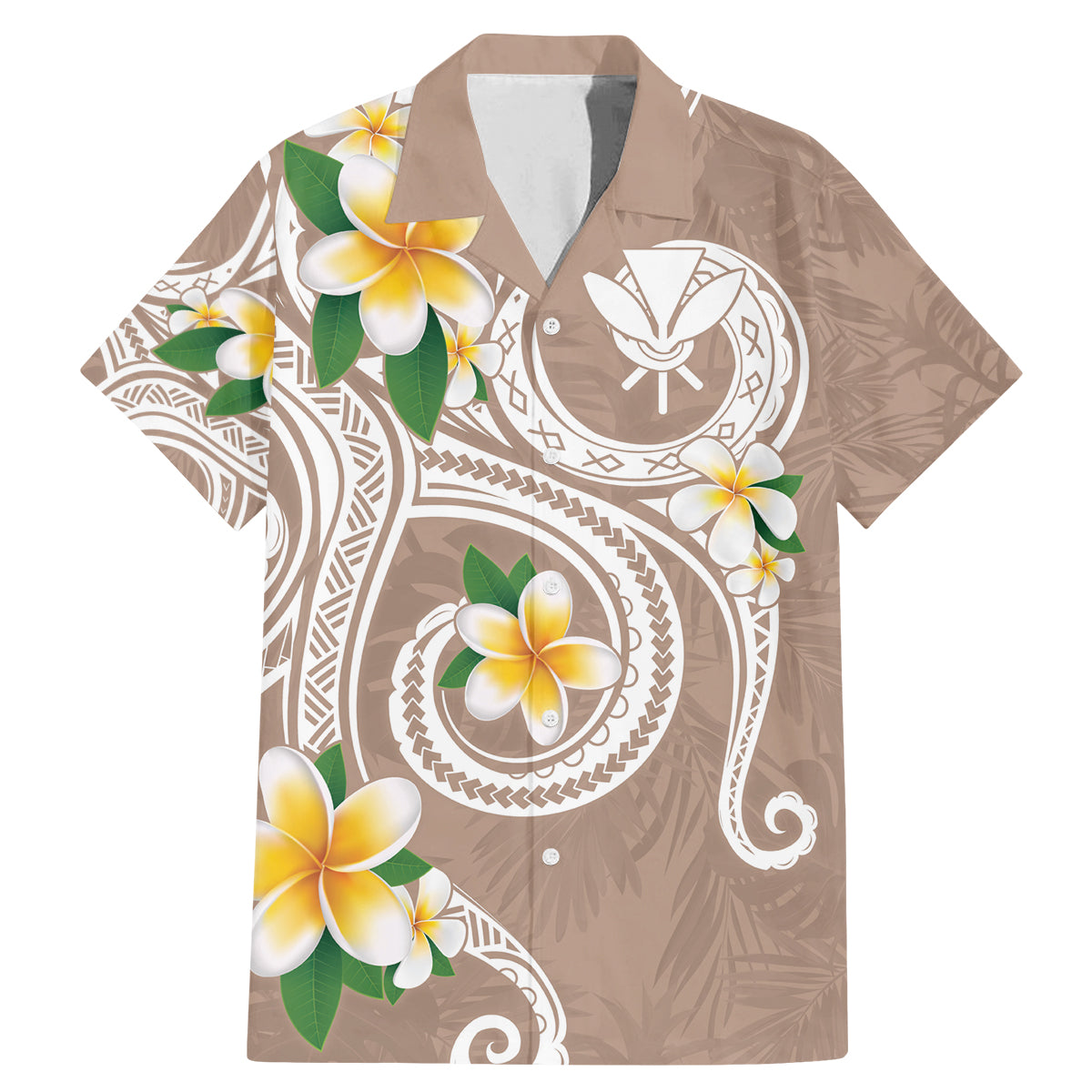 Kanaka Maoli Hawaii Plumeria Family Matching Mermaid Dress and Hawaiian Shirt Dancing Tentacles Beige Style