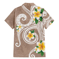 Kanaka Maoli Hawaii Plumeria Family Matching Mermaid Dress and Hawaiian Shirt Dancing Tentacles Beige Style