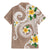 Kanaka Maoli Hawaii Plumeria Family Matching Mermaid Dress and Hawaiian Shirt Dancing Tentacles Beige Style