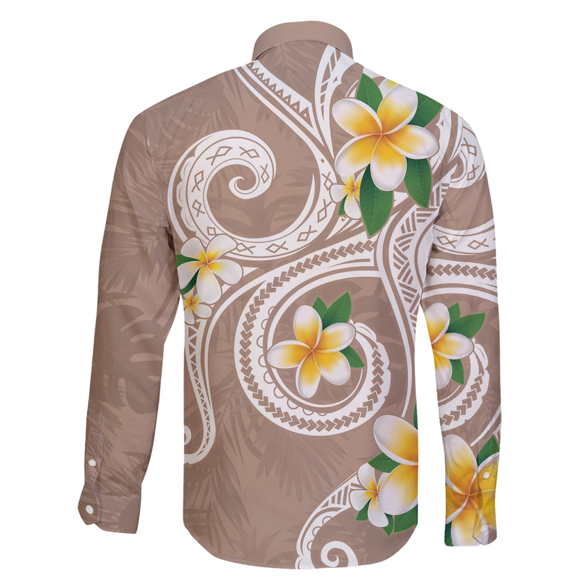 Kanaka Maoli Hawaii Plumeria Family Matching Off Shoulder Maxi Dress and Hawaiian Shirt Dancing Tentacles Beige Style