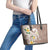 Kanaka Maoli Hawaii Plumeria Leather Tote Bag Dancing Tentacles Beige Style LT7