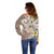 Kanaka Maoli Hawaii Plumeria Off Shoulder Sweater Dancing Tentacles Beige Style