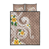 Kanaka Maoli Hawaii Plumeria Quilt Bed Set Dancing Tentacles Beige Style LT7