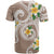 Kanaka Maoli Hawaii Plumeria T Shirt Dancing Tentacles Beige Style