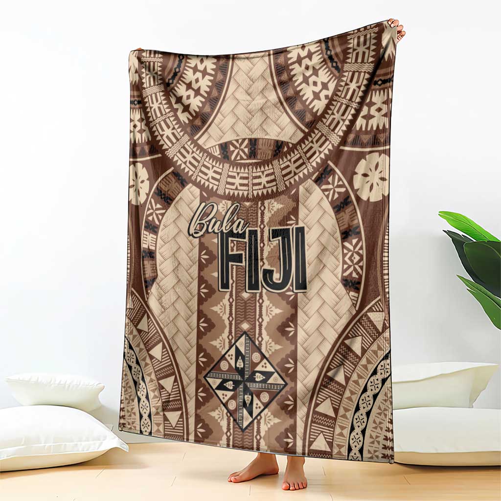 Bula Fiji Vintage Blanket Brown Masi Motifs