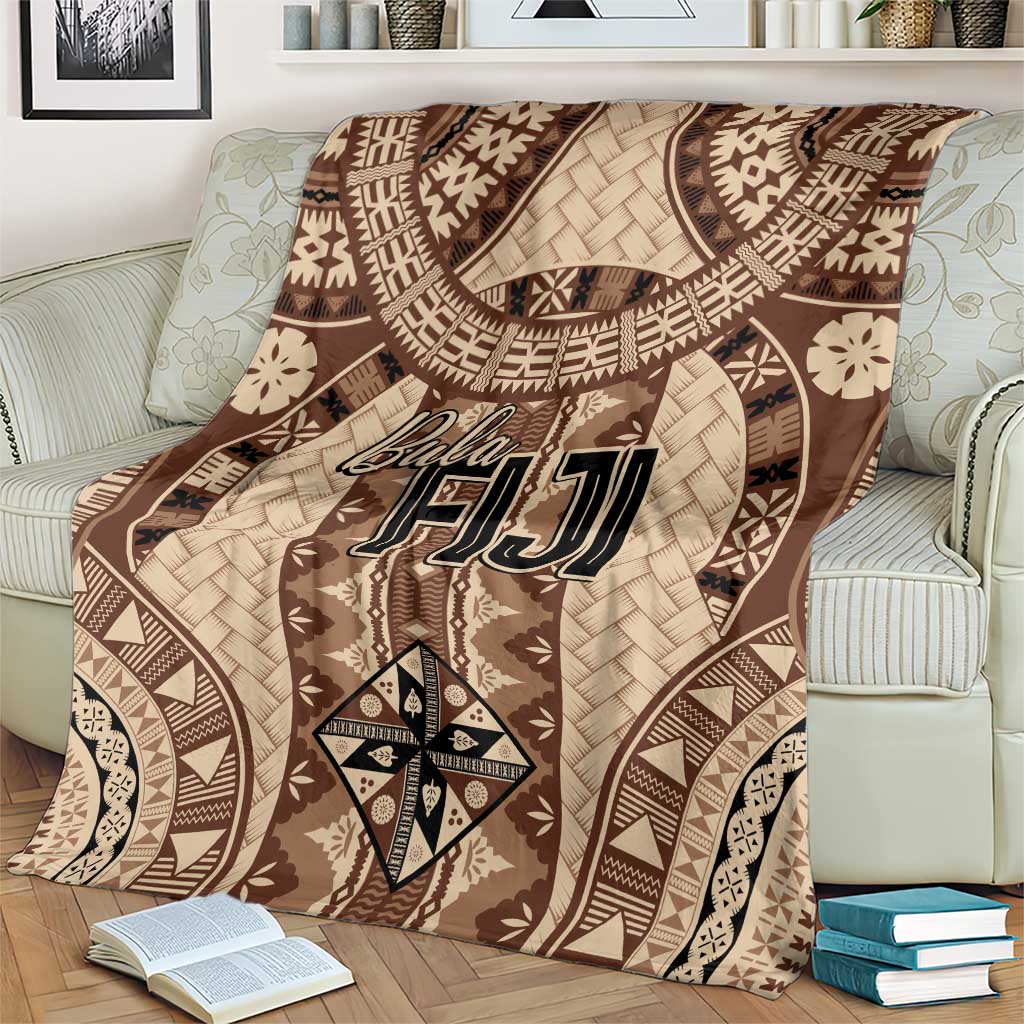 Bula Fiji Vintage Blanket Brown Masi Motifs