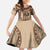 Bula Fiji Vintage Family Matching Long Sleeve Bodycon Dress and Hawaiian Shirt Brown Masi Motifs