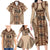 Bula Fiji Vintage Family Matching Long Sleeve Bodycon Dress and Hawaiian Shirt Brown Masi Motifs