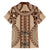 Bula Fiji Vintage Family Matching Long Sleeve Bodycon Dress and Hawaiian Shirt Brown Masi Motifs