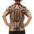 Bula Fiji Vintage Family Matching Off The Shoulder Long Sleeve Dress and Hawaiian Shirt Brown Masi Motifs