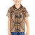 Bula Fiji Vintage Family Matching Off The Shoulder Long Sleeve Dress and Hawaiian Shirt Brown Masi Motifs
