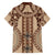 Bula Fiji Vintage Family Matching Short Sleeve Bodycon Dress and Hawaiian Shirt Brown Masi Motifs