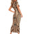 Bula Fiji Vintage Family Matching Short Sleeve Bodycon Dress and Hawaiian Shirt Brown Masi Motifs