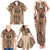 Bula Fiji Vintage Family Matching Tank Maxi Dress and Hawaiian Shirt Brown Masi Motifs