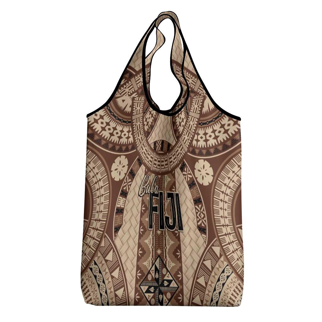 Bula Fiji Vintage Grocery Bag Brown Masi Motifs