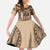 Bula Fiji Vintage Kid Short Sleeve Dress Brown Masi Motifs