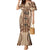 Bula Fiji Vintage Mermaid Dress Brown Masi Motifs