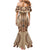 Bula Fiji Vintage Mermaid Dress Brown Masi Motifs