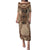 Bula Fiji Vintage Puletasi Brown Masi Motifs