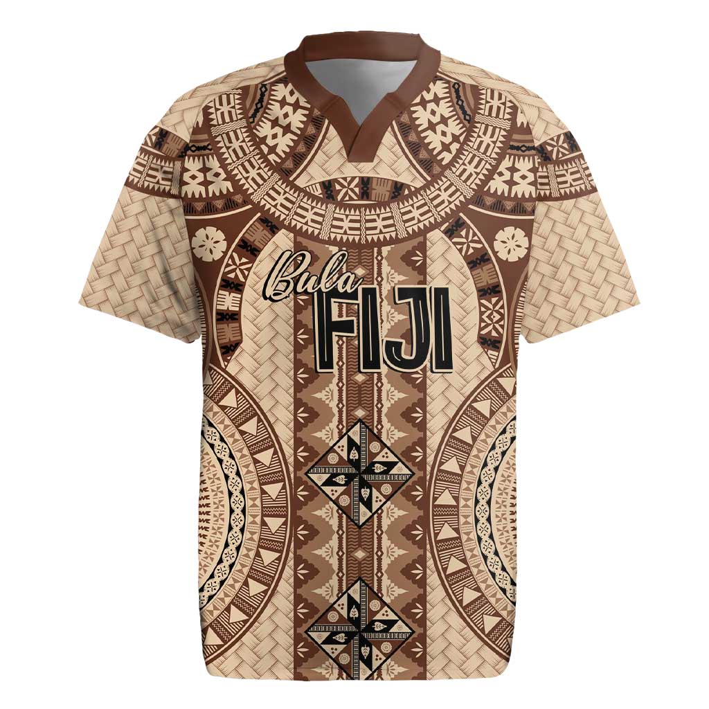 Bula Fiji Vintage Rugby Jersey Brown Masi Motifs