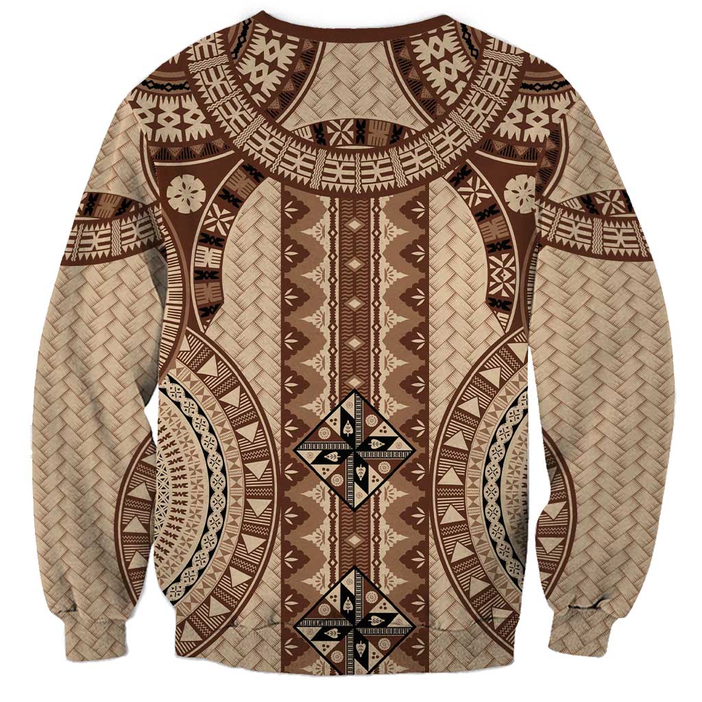 Bula Fiji Vintage Sweatshirt Brown Masi Motifs