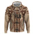 Bula Fiji Vintage Zip Hoodie Brown Masi Motifs