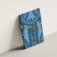 Bula Fiji Vintage Canvas Wall Art Prussian Blue Masi Motifs