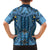 Bula Fiji Vintage Family Matching Off The Shoulder Long Sleeve Dress and Hawaiian Shirt Prussian Blue Masi Motifs