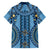 Bula Fiji Vintage Family Matching Short Sleeve Bodycon Dress and Hawaiian Shirt Prussian Blue Masi Motifs
